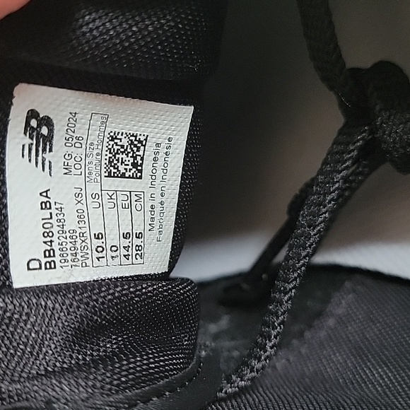 Men's New Balance 480 White/Black , Size 10.5, NWT - Picture 11 of 12